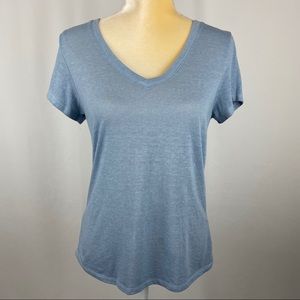 Ultra Flirt Pale Blue V-Neck Short Sleeve T-Shirt